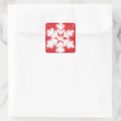 Sticker Carré Frosty red North Pole snowflakes | sparklinw (Sac)