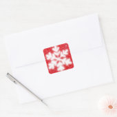 Sticker Carré Frosty red North Pole snowflakes | sparklinw (Enveloppe)