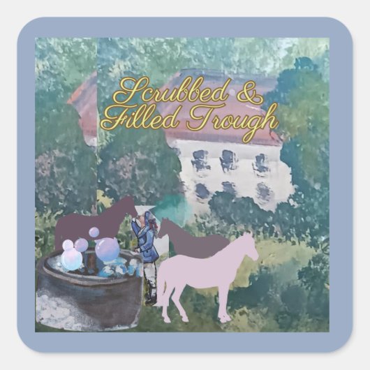 Sticker Carré frotté et fourré (Devant)