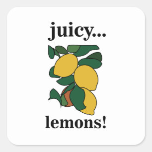 Sticker Carré Fruit de citron agrume