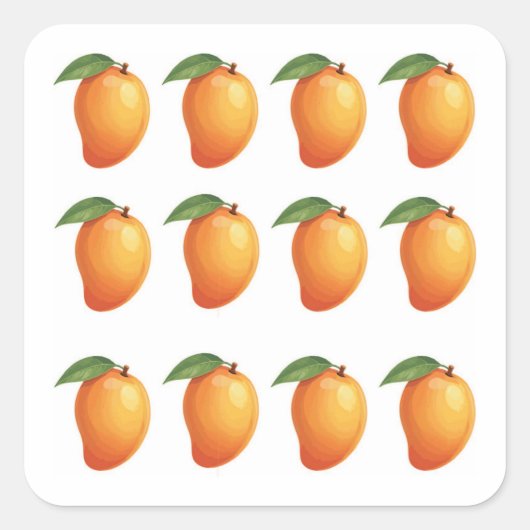 Sticker Carré Fruit de mangue (Devant)