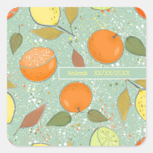 Sticker Carré Fruit motif aux citrons, oranges