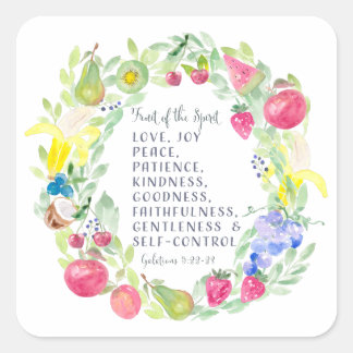 Sticker Carré Fruit Of Spirit Aquarelle Artwork