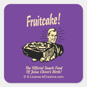 Sticker Carré Fruitcake ! Nourriture Snack de la naissance de Jé