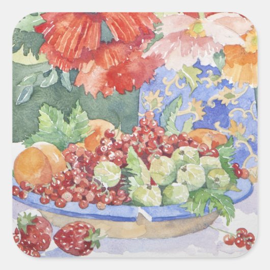 Sticker Carré Fruits dans une assiette 2014 (Devant)