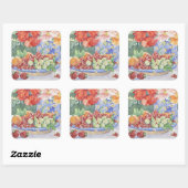 Sticker Carré Fruits dans une assiette 2014 (Feuille)
