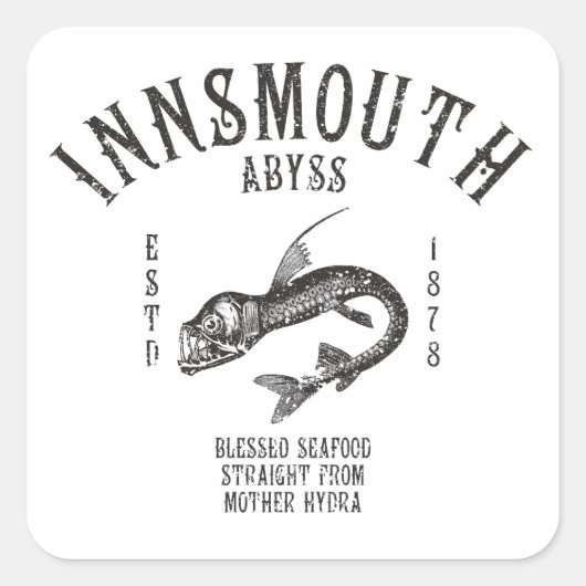Sticker Carré Fruits de mer d'Innsmouth Poisson profond Viperfis (Devant)