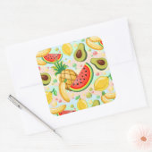 Sticker Carré Fruits d'été frais Motif (Enveloppe)