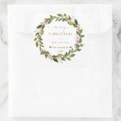 Sticker Carré Fruits d'hiver Circulaire Berries Green Foliing No (Sac)