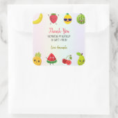 Sticker Carré Fruits mignons Merci fête d'anniversaire premier (Sac)