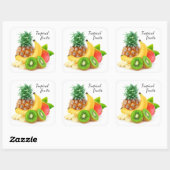 Sticker Carré Fruits tropicaux (Feuille)