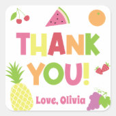 Sticker Carré Frutti Tutti coloré Photo Merci d'anniversaire (Devant)