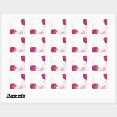 Sticker Carré fuchsia & blanc mariage floral (Feuille)