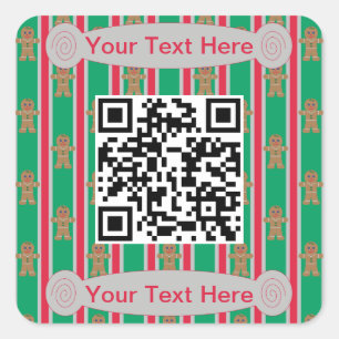Sticker Carré Fun and Fancy Christmas Gingbread Homme