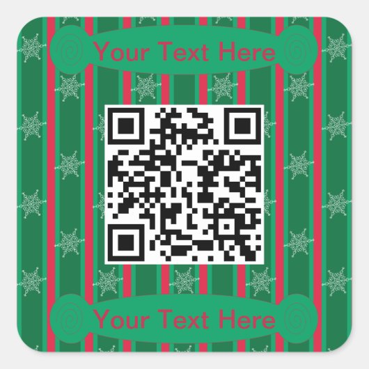 Sticker Carré Fun and Fun Christmas Snowflake QR Code (Devant)