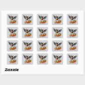 Sticker Carré Fun Bat Happy Halloween personnalisable (Feuille)