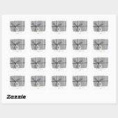 Sticker Carré Fun Gris Gris Gris Grille Enveloppé Cadeau Concept (Feuille)