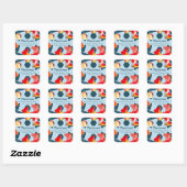 Sticker Carré Fun Jigsaw Puzzle Kids Birthday Party Thank You! (Feuille)