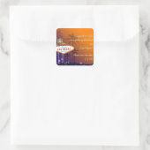 Sticker Carré Fun Las Vegas Mariage Enregistrer la date (Sac)