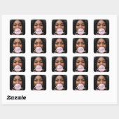 Sticker Carré Fun Modern Custom Photo Name Create Your Own (Feuille)