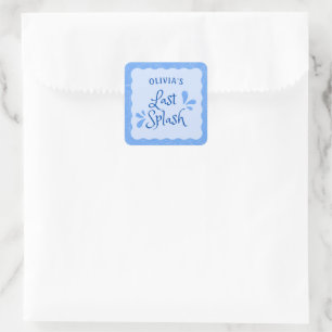 Sticker Carré Fun Personnalisé "Dernier Splash" Bachelorette Par