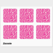 Sticker Carré Fun PINK Abstrait Encre Super motif (Feuille)