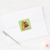 Sticker Carré Fun Teddy Bear Custom Christmas (Enveloppe)