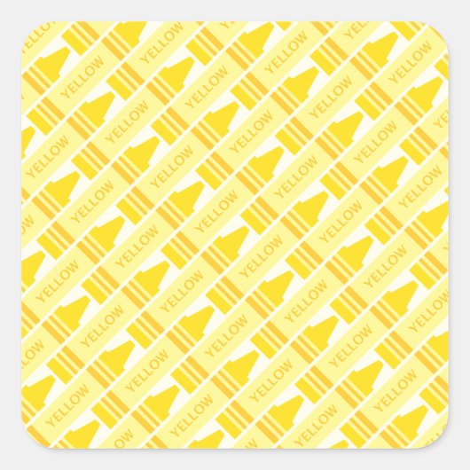 Sticker Carré Fun Yellow Crayon Motif (Devant)