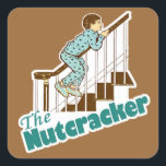 Sticker Carré Funky Christmas Nutcracker<br><div class="desc">Le Casse-Noix. Les noix fêlées sont une tradition de Noël. Des t-shirts nostalgiques Nutcracker,  des cadeaux,  des cartes de voeux et des vêtements font des cartes de Noël hilarantes et des tee - shirts amusants de Noël pour toutes vos fêtes et fêtes de Noël.</div>