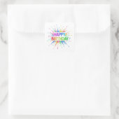 Sticker Carré Funky Happy Birthday Rainbow Glitter (Sac)