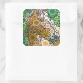 Sticker Carré Funky Horse Circles Bulles Art Moderne (Sac)