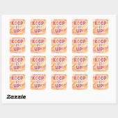 Sticker Carré Funky Keep it Up Professeur Récompense Élève (Feuille)