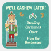 Sticker Carré Funky Noël Nutcracker Cashew Mistletoe Custom (Devant)