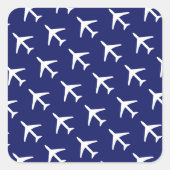 Sticker Carré Funky White Plane Blue Arrière - plan Aviation (Devant)