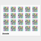 Sticker Carré Funky Zebra (Feuille)