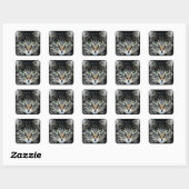 Sticker Carré Funny Angry Grumpy Judgemental Cat (Feuille)