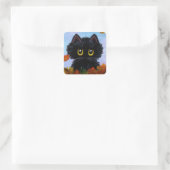 Sticker Carré Funny Automne Chat Noir Automne Créationarts (Sac)