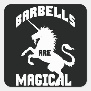 Sticker Carré Funny Barbell Lifting Gym Humour