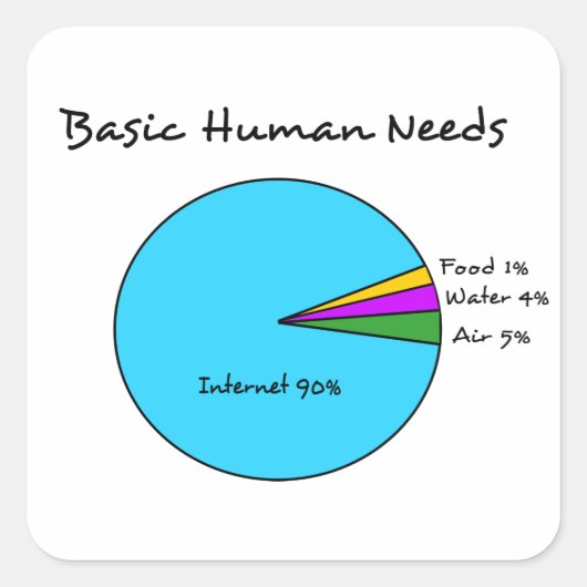 Sticker Carré Funny Basic Human Needs for computer (Devant)