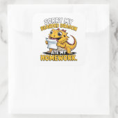 Sticker Carré Funny Bearded Dragon Cute Reptile Lover Gift (Sac)