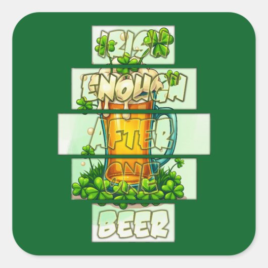 Sticker Carré Funny Beer St Patrick’s Day Shirt – Autocolante (Devant)