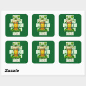 Sticker Carré Funny Beer St Patrick’s Day Shirt – Autocolante (Feuille)