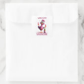 Sticker Carré Funny Bird Wine est ma Saint Valentin (Sac)