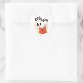 Sticker Carré Funny Bookworm Ghost Halloween Costume Booooks (Sac)