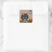 Sticker Carré Funny Cat Creationarts (Sac)