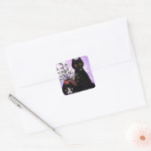 Sticker Carré Funny Cats Black Tuxedo Créationarts (Enveloppe)