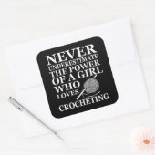 Sticker Carré Funny crochet citation crocheters cadeau (Enveloppe)