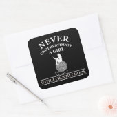 Sticker Carré Funny crochet citation crocheters cadeau (Enveloppe)