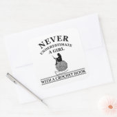 Sticker Carré Funny crochet citations crocheters cadeau (Enveloppe)