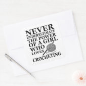 Sticker Carré Funny crochet citations crocheters cadeau (Enveloppe)